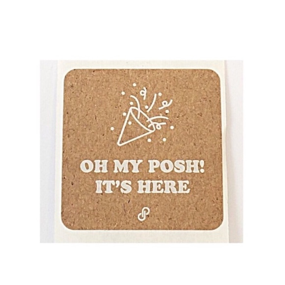 New in Package 300 Oh My Posh! It’s Here Recycled Kraft Stickers Poshmark Logo - Picture 2 of 6
